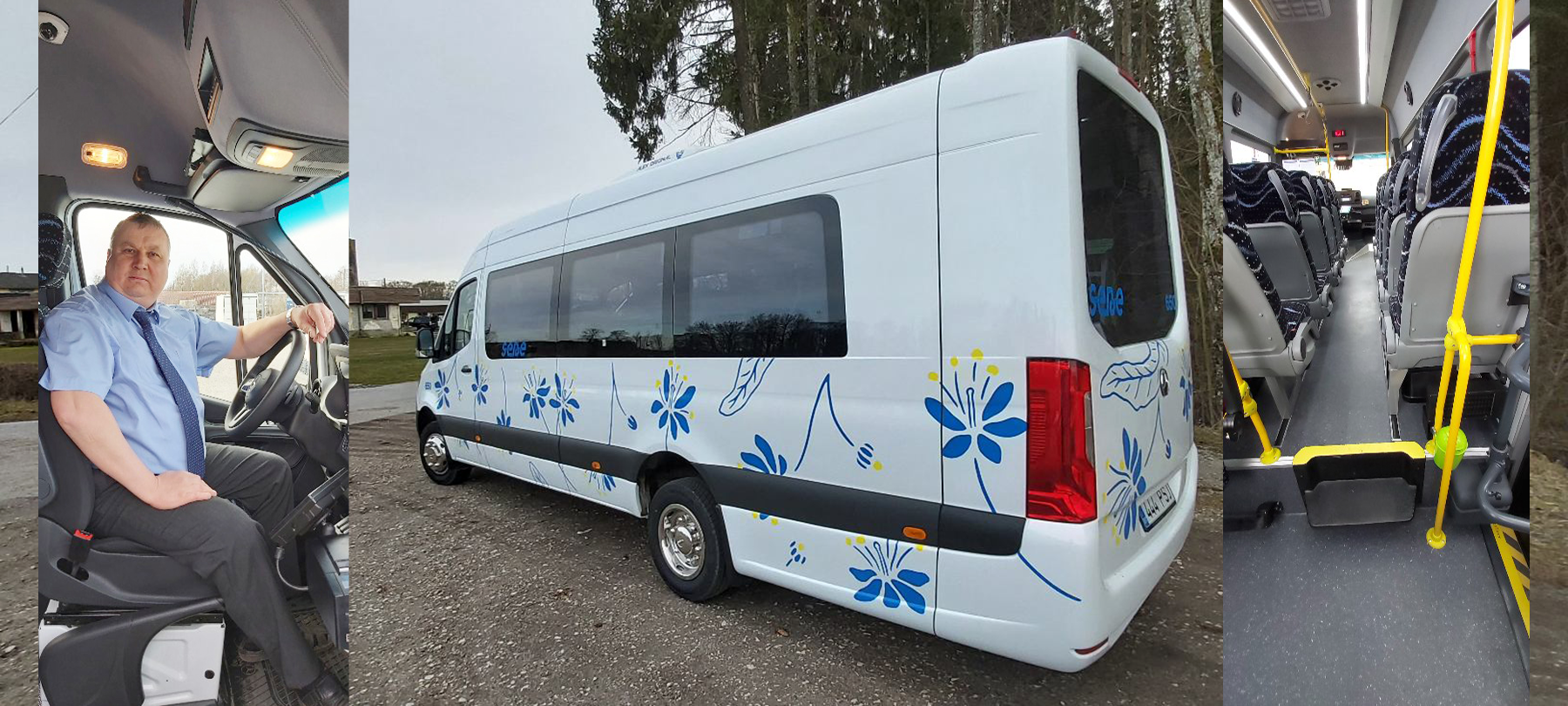 Kalju Kasemaa oma Mercedes-Benz Sprinter väikebussi roolis. Fotod: Kalju Kasemaa Kalju Kasemaa oma Mercedes-Benz Sprinter väikebussi roolis. Fotod: Kalju Kasemaa