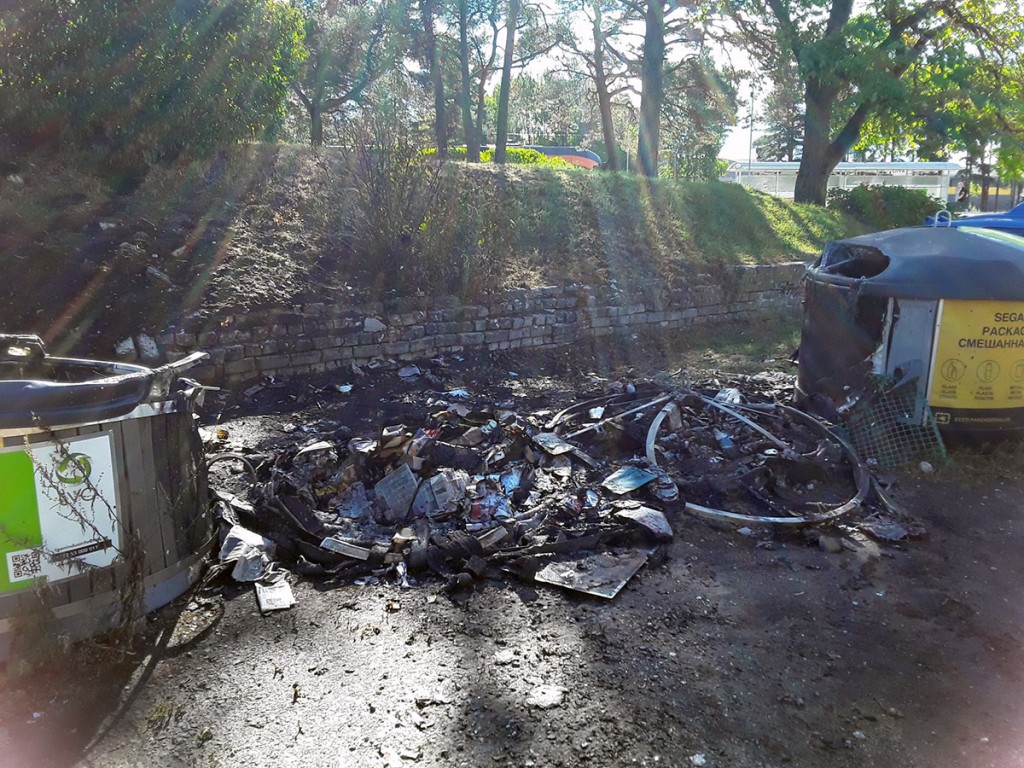 Liiva jaama põlenud pakendipunkt Foto TVO