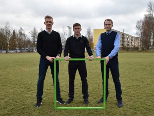 Kampaania eestvedajad Sepa jalgpallikeskuse eestvedajad Kaarel Kiidron, Kristjan Tiirik ja Kalle Paas (FOTO: Imre Pühvel / JK Tammeka)