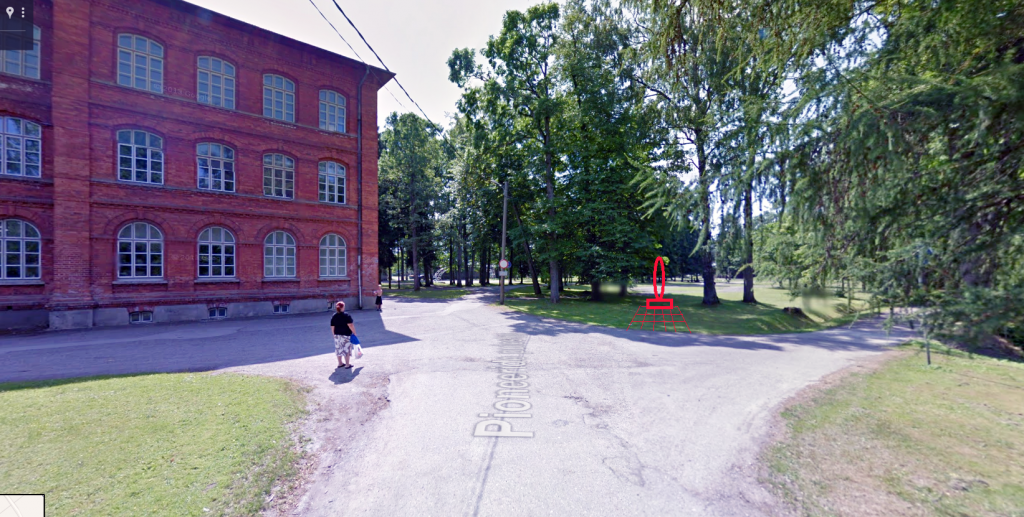 Väljapakutud Julius Friedrich Seljamaa mälestusmärgi asukoht Sindi linnas
